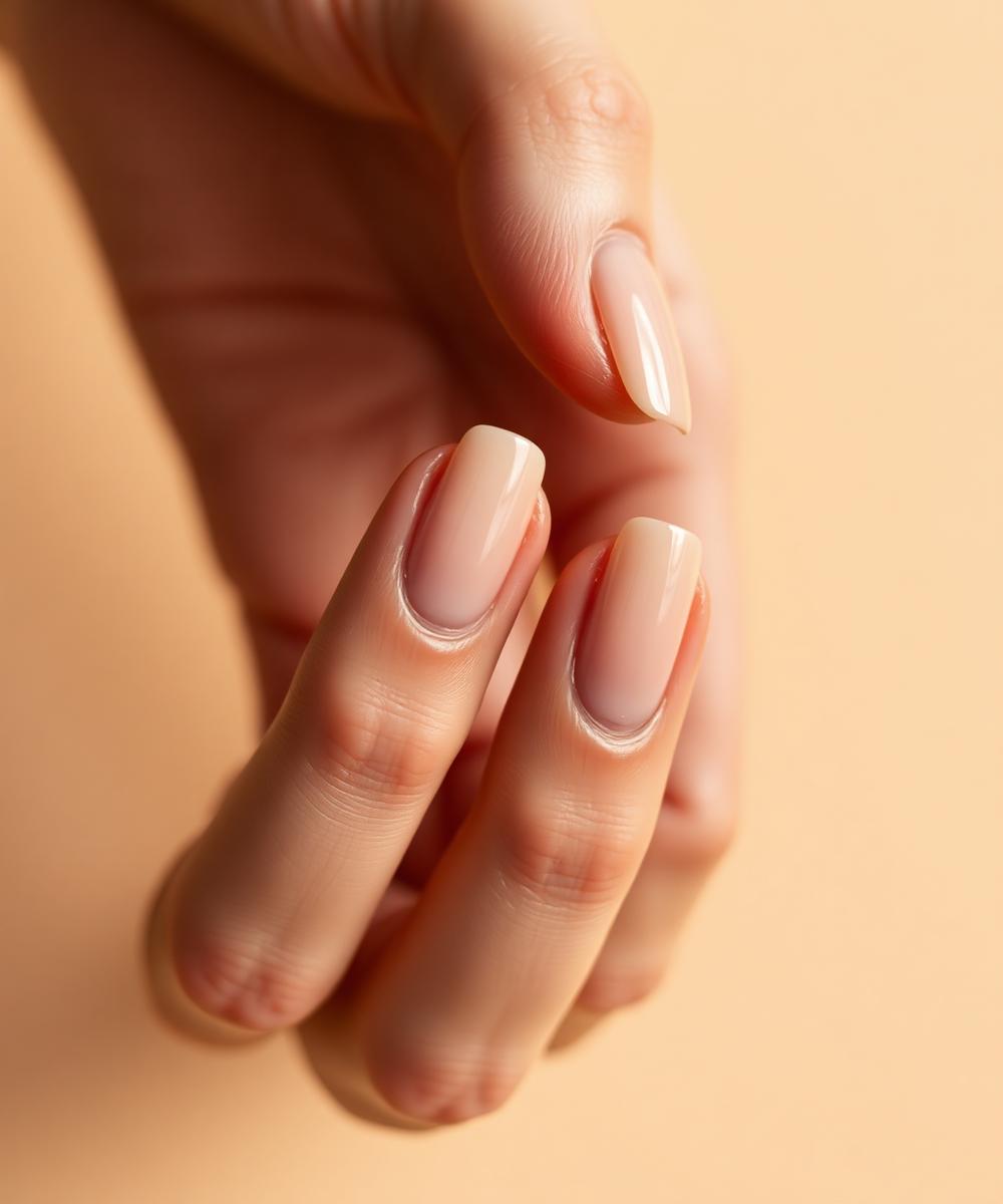 Natuurlijke BIAB nagels in nude tint